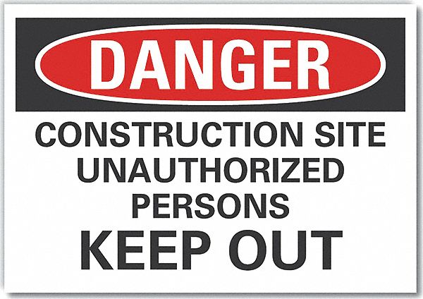 Danger Sign 10in x 14in Non-PVC Polymer