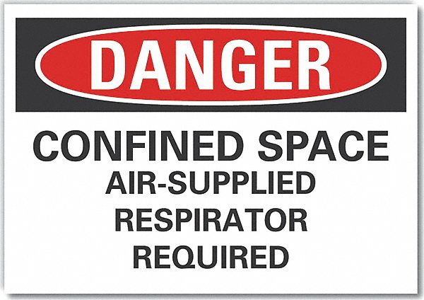 Confined Space Danger Rflct Lbl 3.5x5in