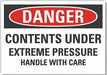 Pressure Danger Label 5inx7in Polyester