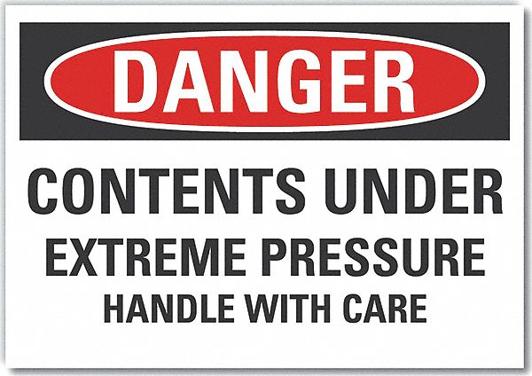 Pressure Danger Label 3.5x5in Polyester