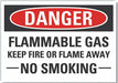 Flammable Gas Danger Lbl 10x14in Polyest