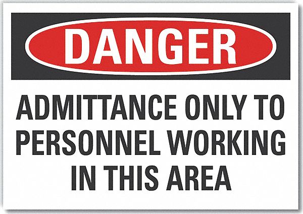 Danger Sign 10in x 14in Non-PVC Polymer