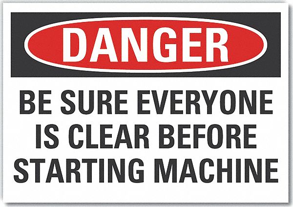 Stay Clear Danger Lbl 10x14in Polyester