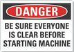 Stay Clear Danger Rflct Label 5inx7in
