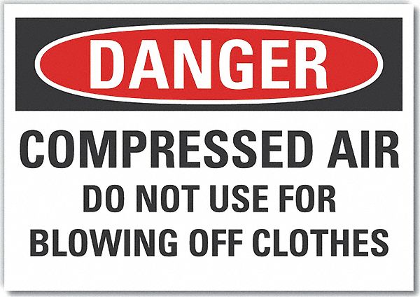 Compressed Air Danger Rflct Lbl 10x14in