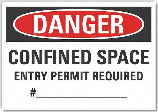 Confined Space Danger Rflctv Lbl 3.5x5in