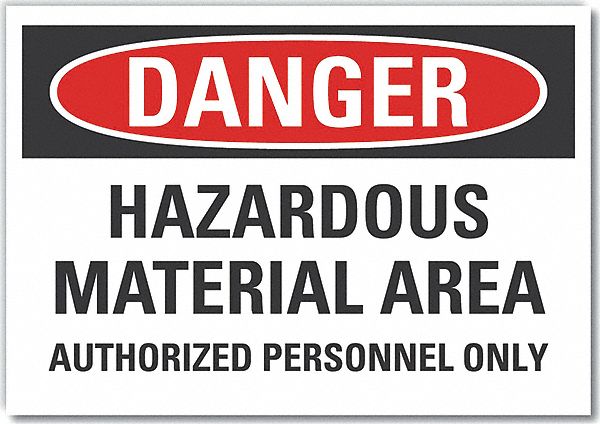 Hzrdous Mtrl Danger Lbl 7x10in Polyester