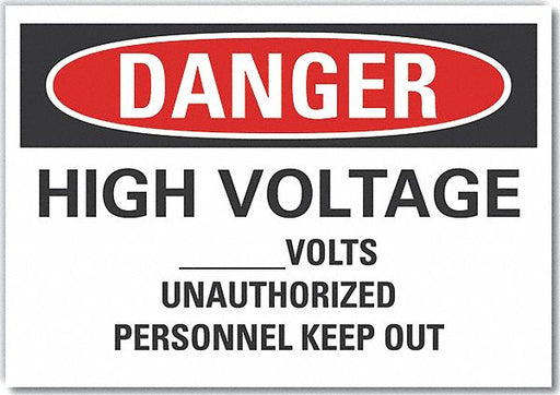 Danger Sign 7 in x 10 in Non-PVC Polymer