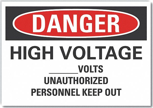 High Voltage Danger Lbl 10x14in Polyest