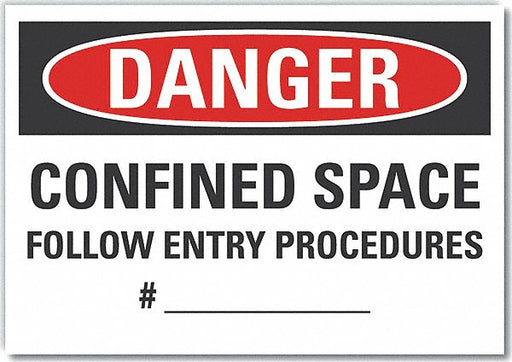 Danger Sign 7 in x 10 in Non-PVC Polymer