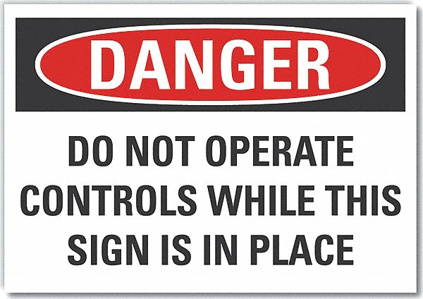 Machine Operat Danger Rflct Lbl 10x14in