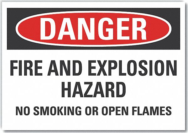 No Smoking Danger Lbl 3.5x5in Polyester
