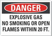 No Smoking Danger Lbl 7x10in Polyester