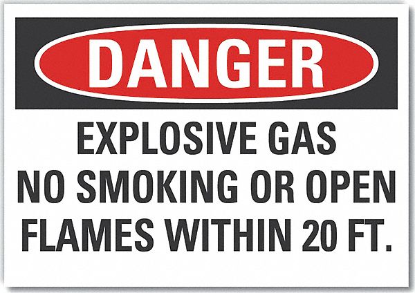 No Smoking Danger Rflct Lbl 10inx14in
