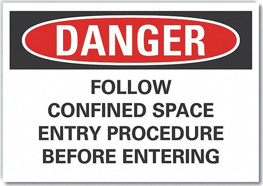Danger Sign 7 in x 10 in Non-PVC Polymer