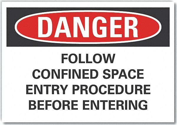 Confined Space Danger Rflctv Lbl 10x14in