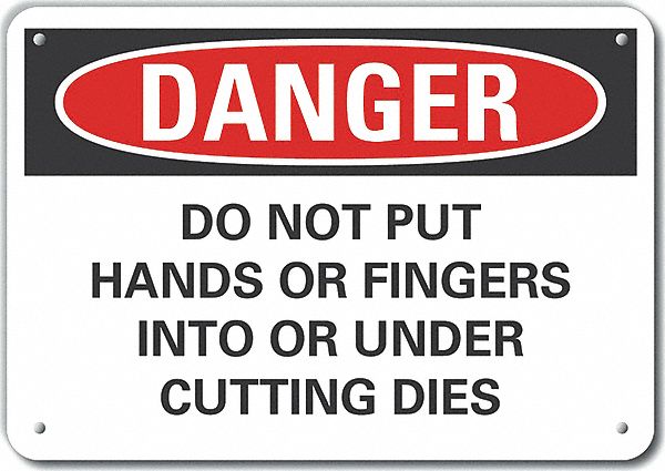 Pinch Point Danger Sign 10x14in Plastic