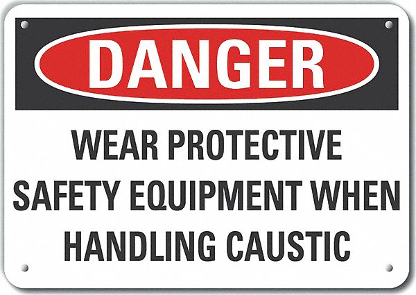 Plastic PPE Danger Sign 7x10in Plastic