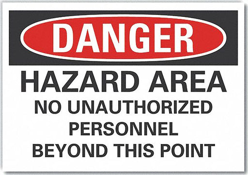 Danger Sign 10in x 14in Non-PVC Polymer