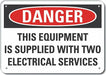 Elec Hazard Danger Sign 7x10in Plastic