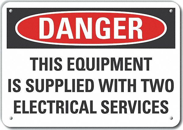 Elec Hazard Danger Sign 7x10in Plastic