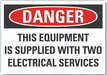 Elec Hazard Danger Rflctv Label 3.5x5in