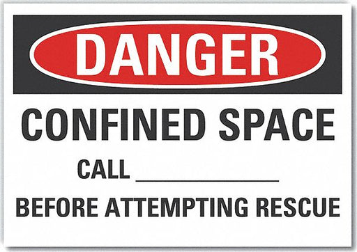 Danger Sign 7 in x 10 in Non-PVC Polymer