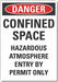 ConfinedSpaceDngr Lbl 7x5in Polyester