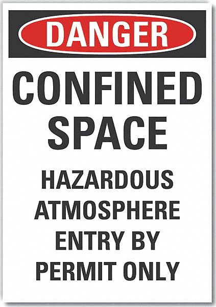 Confined Space Danger Rflctv Labl 10x7in