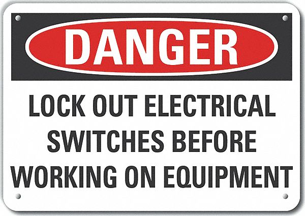 Rflct Lockout Tagout Danger Sign 7x10in