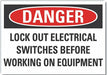 Lockout Tagout Danger Rflct Lbl 3.5x5in