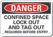Rflct Confined Space Danger Sign 7x10in