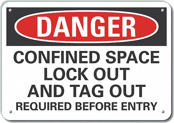 Rflct Confined Space Danger Sign 7x10in
