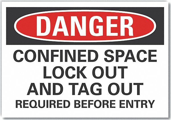 Confined Space Danger Labl 5x7in Polyest