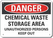 Alum Chemicals Danger Sign 7x10in Alum