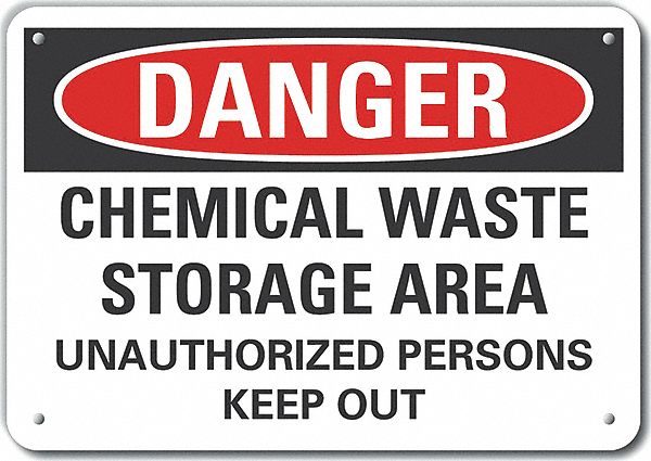 Alum Chemicals Danger Sign 10x14in Alum
