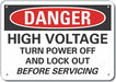High Voltage Danger Sign 7inx10in Plastc