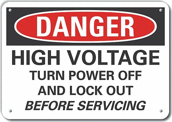 High Voltage Danger Sign 7inx10in Plastc