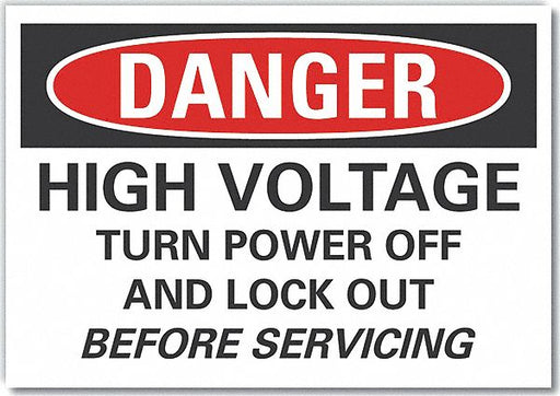 Danger Sign 7 in x 10 in Non-PVC Polymer