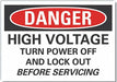 High Voltage Danger Rflctv Label 3.5x5in