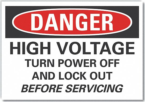 High Voltage Danger Rflctv Label 3.5x5in