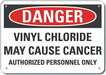 Vinyl Chloride Danger Sign 10x14in Plstc