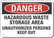 Rflctv Hzrdous Waste Danger Sign 10x14in