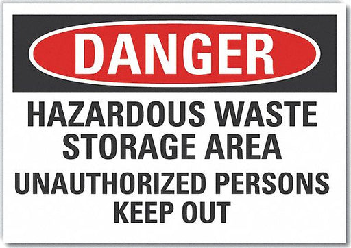 Danger Sign 7 in x 10 in Non-PVC Polymer