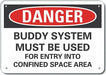 Rflct Confined Space Danger Sign 10x14in