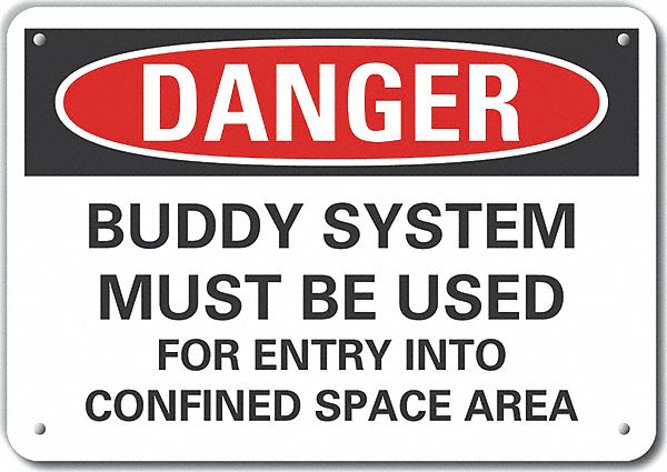 Confined Space Danger Sign 10x14in Plstc