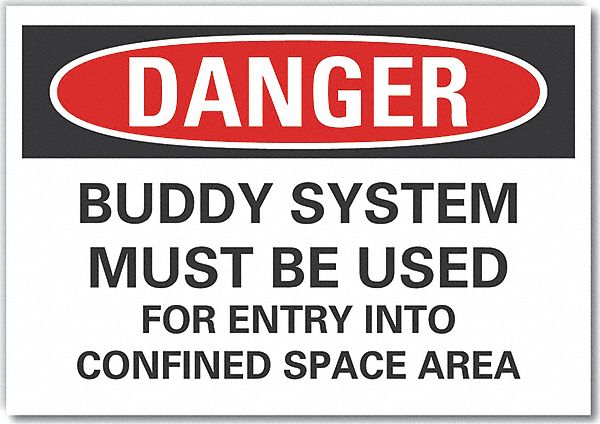 Confined Space Danger Lbl 7x10in Polyest