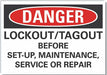 Lockout Tagout DangerLbl 10x14in Polyest