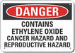 Ethylene Oxide Danger Sign 7x10in Plstc