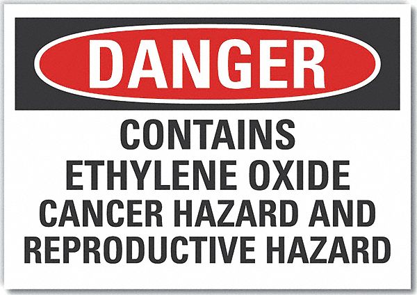 Ethylene Oxide Danger Rflct Lbl 10x14in
